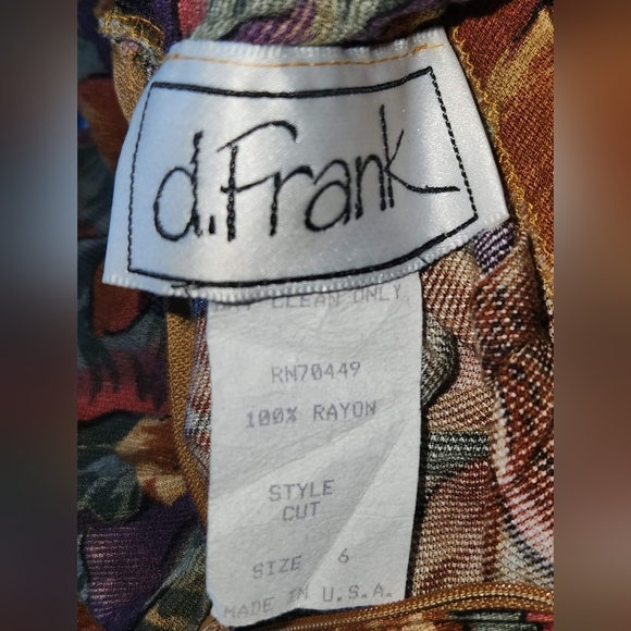 "D.FRANK" Vintage Floral Rayon Mini Skirt - Picture 3 of 3